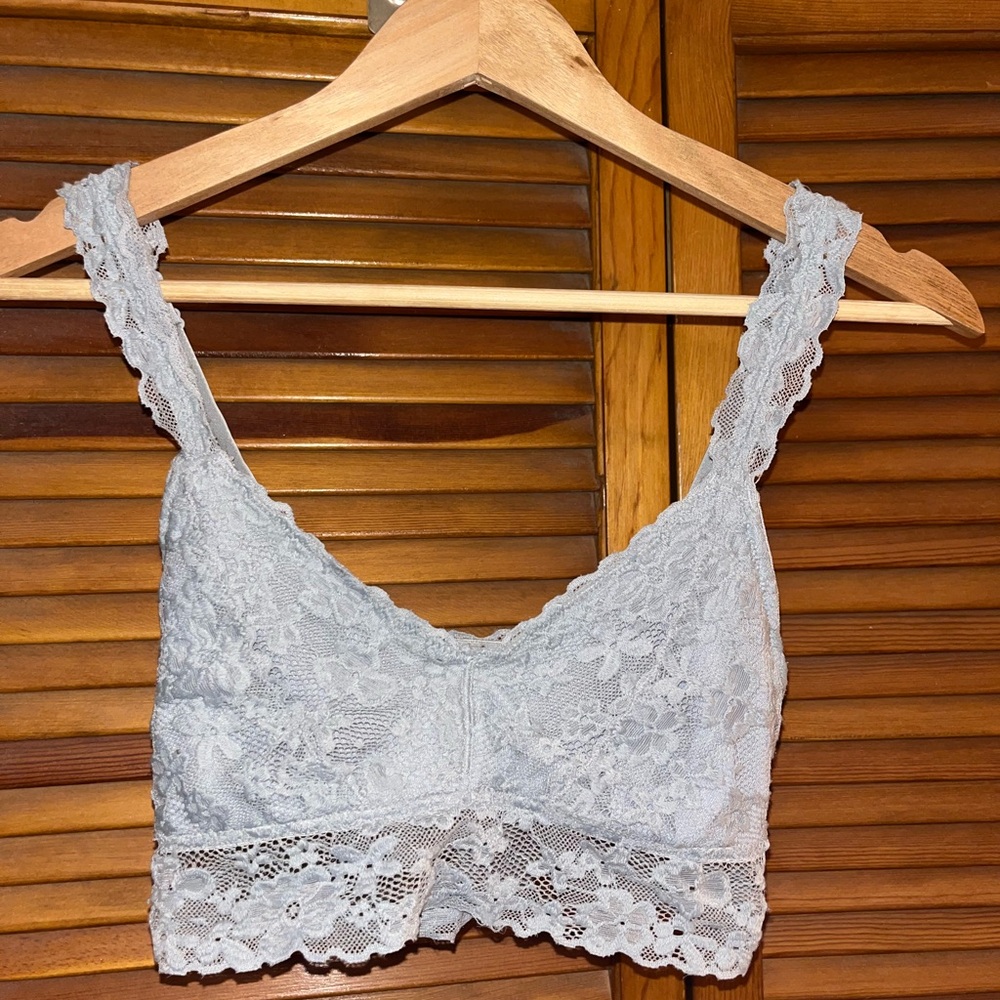 No Boundaries Lace Bralette in Light Gray